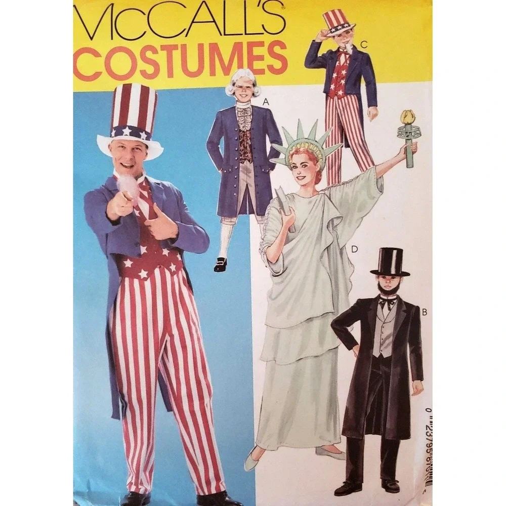 McCalls‎ Sewing Pattern 8701 P315 Costume Child 6-7 Patriotic Liberty Presidents